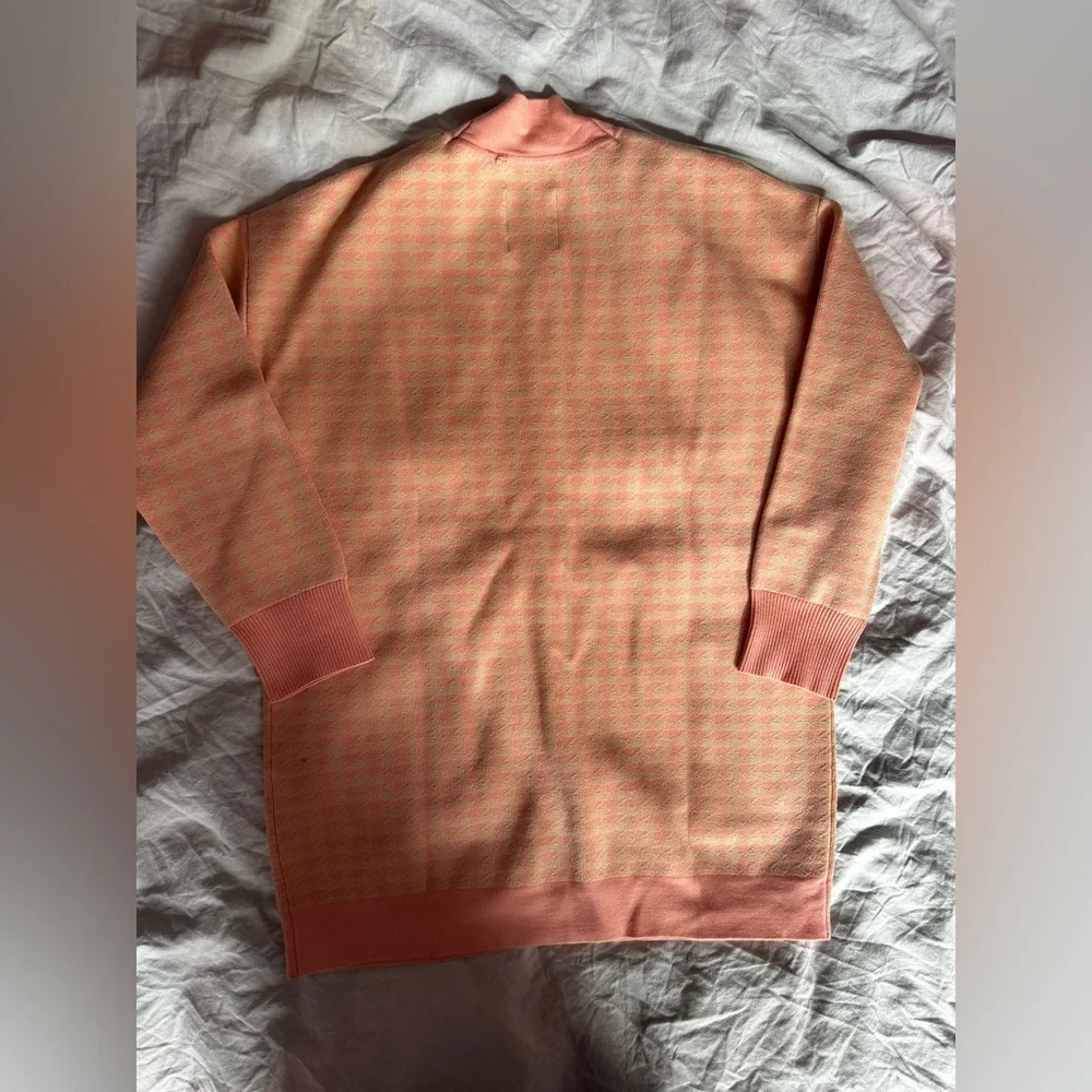 Sandro Paris Pink Jacquard Knit Cardigan Gold Button Pocket Sweater Jacket 0 - Picture 9 of 12